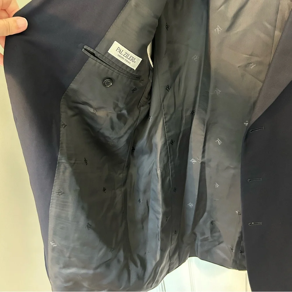 Pal Zileri Navy Three Gold‎ Button Sport Coat 58L